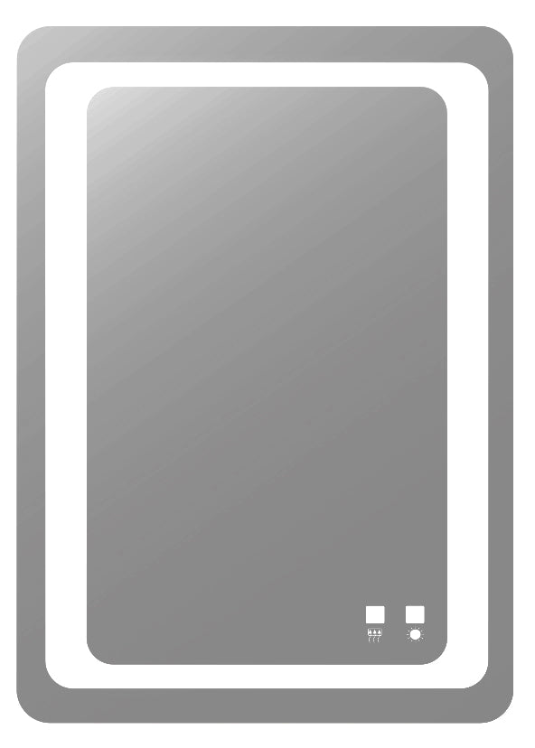 Vision III Lighted Slique Mirror, 24" x 42" x 7/8", Rectangular, 2700/3000/4000k Temperature, Deffoger, Dimmable