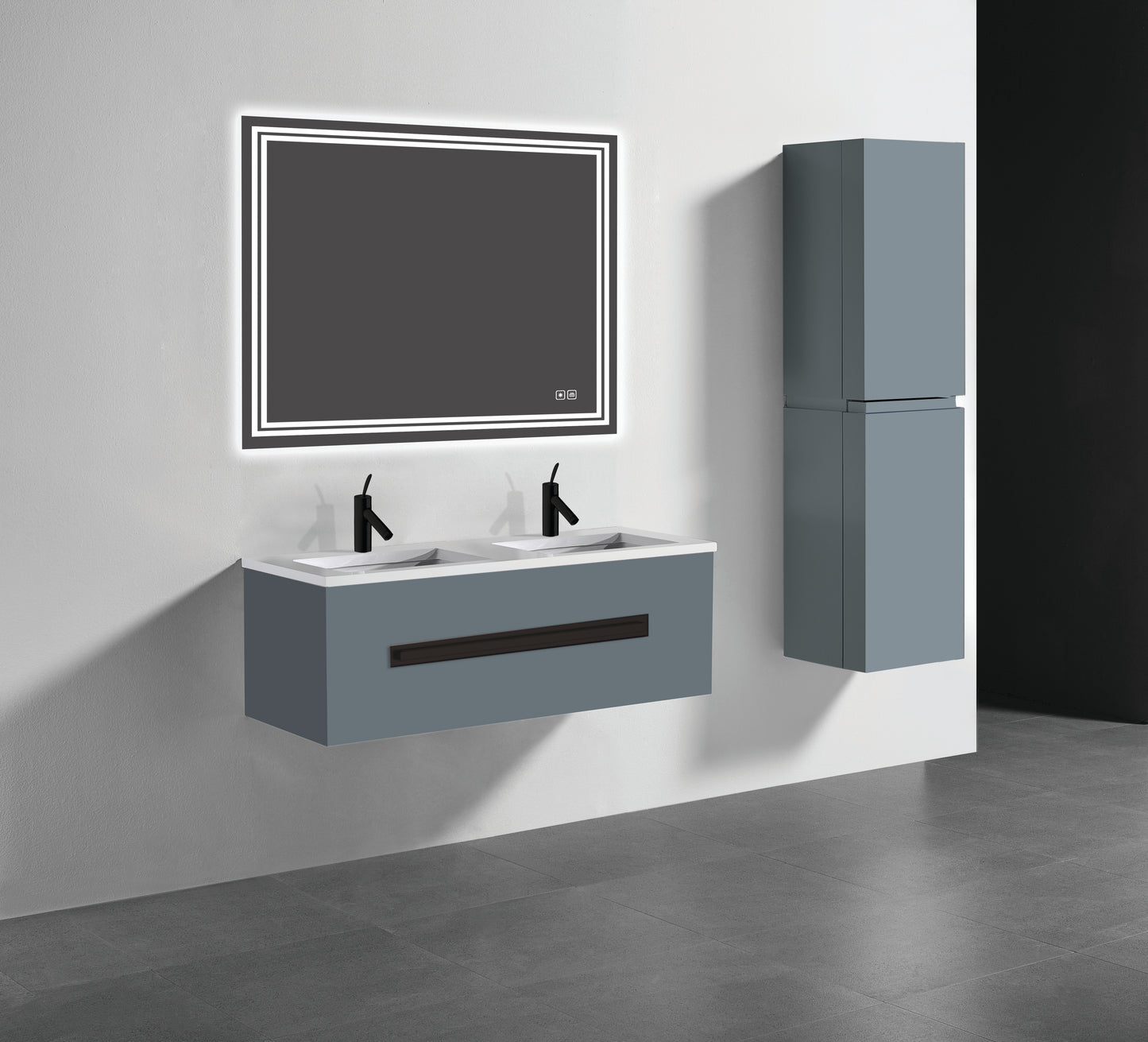Vogue 48D" Wall Hung Vanity Cabinet