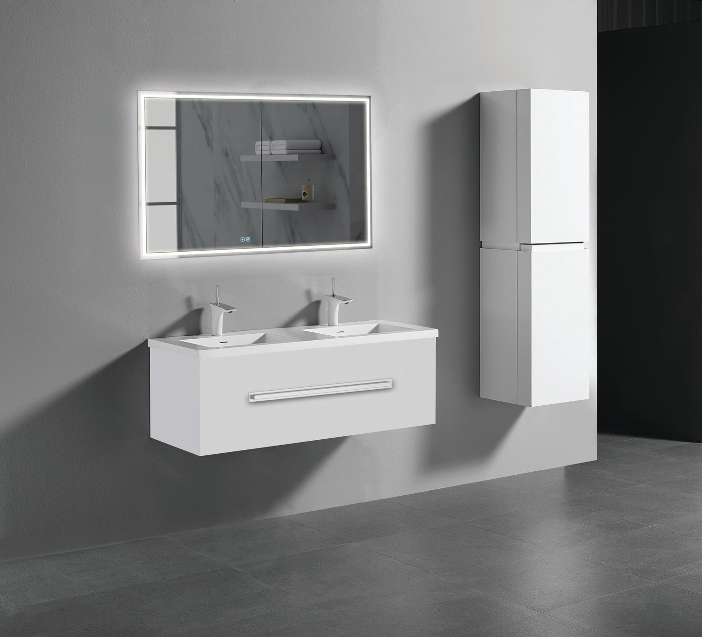 Vogue 48D" Wall Hung Vanity Cabinet