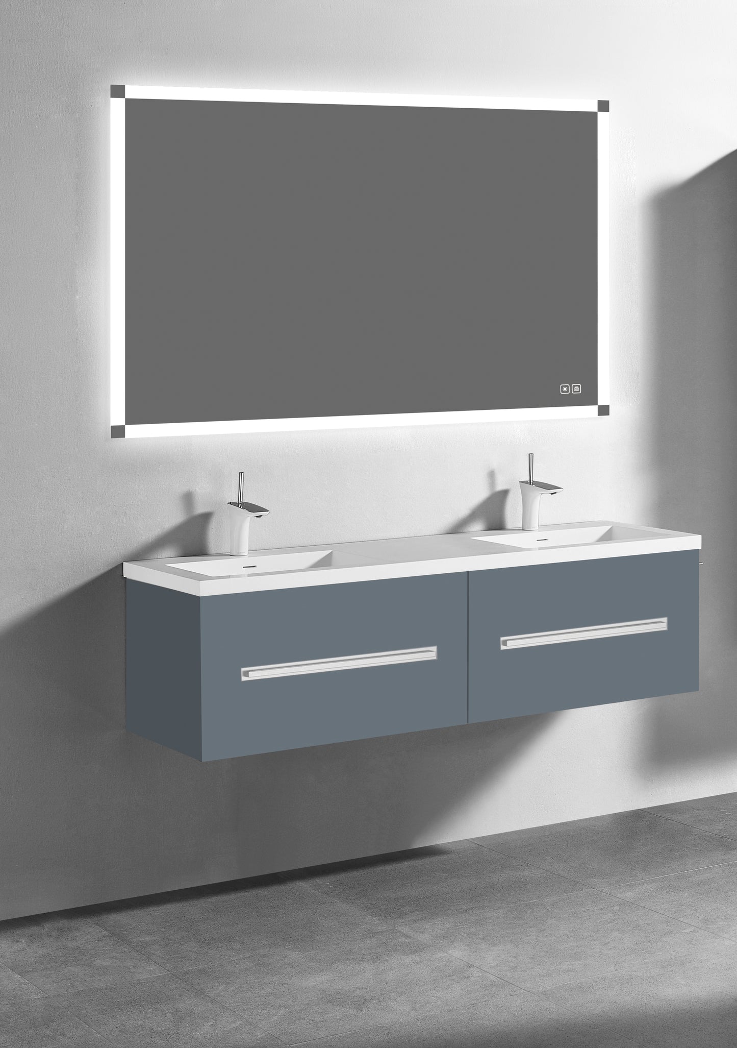 Vogue 60D" Wall Hung Vanity Cabinet