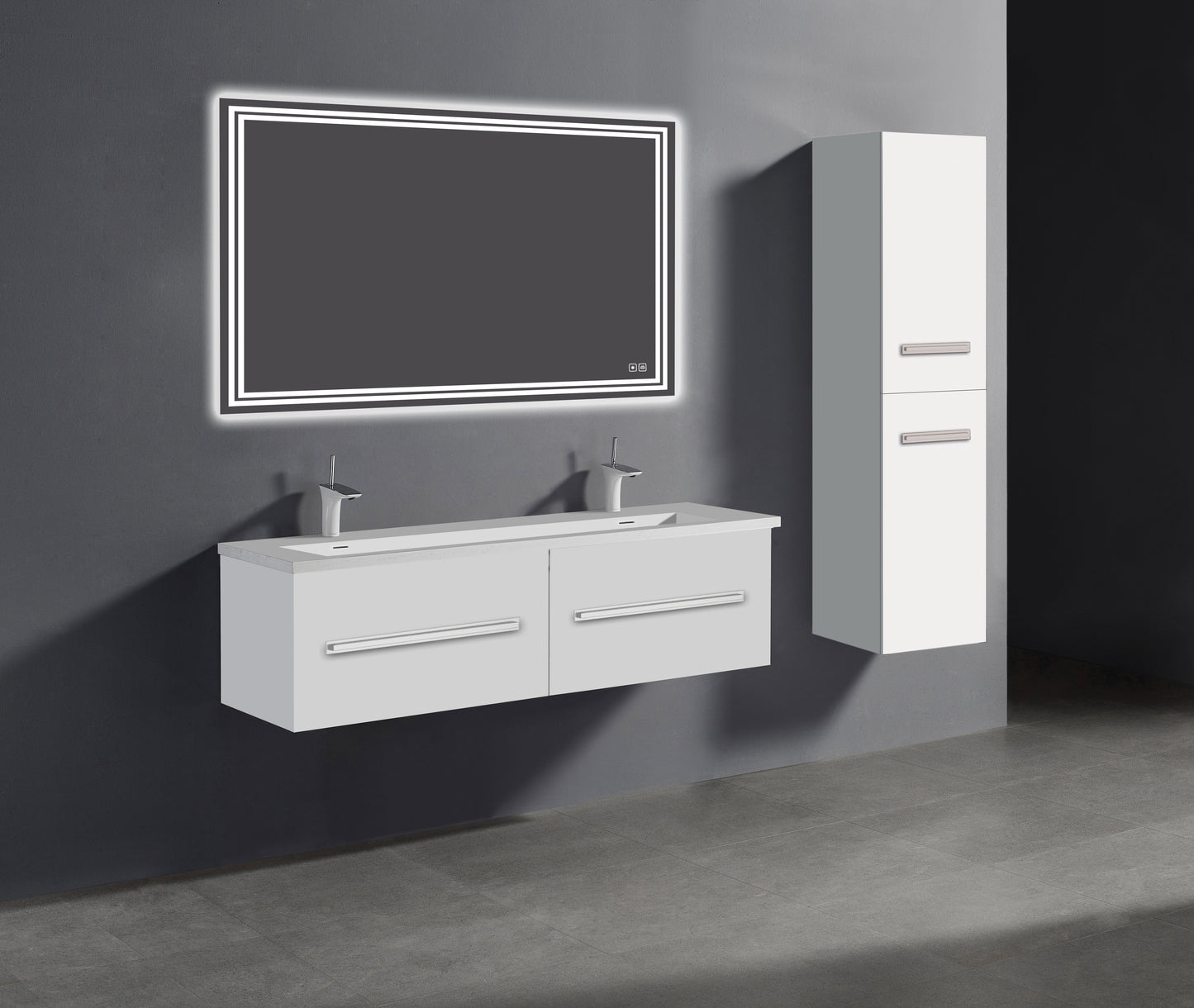 Vogue 60D" Wall Hung Vanity Cabinet