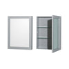 Custom image for Gray with Brushed Chrome Trim / White Cultured Marble, Rectangular Sink / Medicine Cabinet