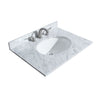 Custom image for White with Brushed Gold Trim / White Carrara Marble, Oval Sink / No Mirror