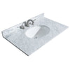 Custom image for Dark Gray with Matte Black Trim / White Carrara Marble, Oval Sink / Medicine Cabinet