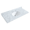 Custom image for Dark Gray with Matte Black Trim / White Carrara Marble, Oval Sink / 46