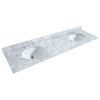 Custom image for White with Brushed Gold Trim / White Carrara Marble, Oval Sink / 24