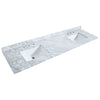 Custom image for White with Matte Black Trim / White Carrara Marble, Rectangular Sink / Medicine Cabinets