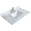Custom image for White Oak with Brushed Nickel Trim / White Carrara Marble / No Mirror