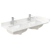 Custom image for White Quartz / 48 in / 48 inch  Double Center Sink