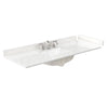 Custom image for White Quartz / 54 in / 54 inch Single Center Sink