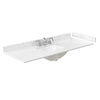 Custom image for Whitewashed Oak with Brushed Gold Trim / Carrara Cultured Marble / No Mirror