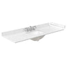 Custom image for White with Polished Chrome Trim / Carrara Cultured Marble / No Mirror