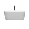 Custom image for Matte White with Polished Chrome Trim and Matte Black Faucet / 59