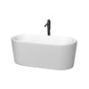 Custom image for Matte White with Shiny White Trim and Matte Black Faucet / 59
