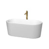 Custom image for Matte White with Shiny White Trim and Brushed Gold Faucet / 59