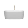 Custom image for Matte White with Shiny White Trim and Brushed Gold Faucet / 59