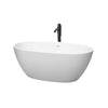 Custom image for Matte White with Shiny White Trim and Matte Black Faucet / 59