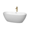 Custom image for Matte White with Polished Chrome Trim and Brushed Gold Faucet / 63