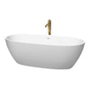 Custom image for Matte White with Shiny White Trim and Brushed Gold Faucet / 71