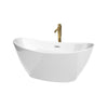 Custom image for White with Polished Chrome Trim and Brushed Gold Faucet / 60