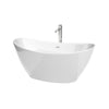 Custom image for White with Shiny White Trim and Polished Chrome Faucet / 60