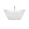 Custom image for White with Shiny White Trim and Polished Chrome Faucet / 60