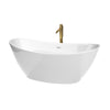 Custom image for White with Shiny White Trim and Brushed Gold Faucet / 66