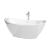 Custom image for White with Shiny White Trim and Polished Chrome Faucet / 66