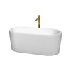 Custom image for White with Shiny White Trim and Brushed Gold Faucet / 59