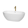 Custom image for White with Polished Chrome Trim and Brushed Gold Faucet / 63