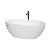 Custom image for White with Shiny White Trim and Matte Black Faucet / 63