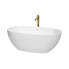 Custom image for White with Shiny White Trim and Brushed Gold Faucet / 63