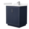 Custom image for Dark Blue with Brushed Nickel Trim / Carrara Cultured Marble / No Mirror