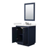Custom image for Dark Blue with Brushed Nickel Trim / Carrara Cultured Marble / 24
