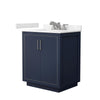 Custom image for Dark Blue with Brushed Nickel Trim / Carrara Cultured Marble / No Mirror