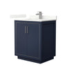 Custom image for Dark Blue with Brushed Nickel Trim / Giotto Quartz / No Mirror