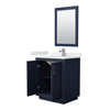 Custom image for Dark Blue with Brushed Nickel Trim / White Cultured Marble / 24