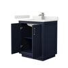 Custom image for Dark Blue with Brushed Nickel Trim / White Quartz / No Mirror