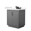 Custom image for Dark Gray with Matte Black Trim / Carrara Cultured Marble / No Mirror
