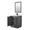 Custom image for Dark Gray with Matte Black Trim / White Carrara Marble / 24