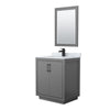 Custom image for Dark Gray with Matte Black Trim / White Carrara Marble / 24