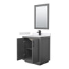 Custom image for Dark Gray with Matte Black Trim / White Cultured Marble / 24
