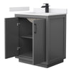 Custom image for Dark Gray with Matte Black Trim / White Cultured Marble / No Mirror