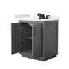 Custom image for Dark Gray with Matte Black Trim / White Cultured Marble / No Mirror