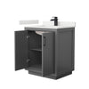 Custom image for Dark Gray with Matte Black Trim / White Quartz / No Mirror