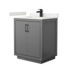 Custom image for Dark Gray with Matte Black Trim / White Quartz / No Mirror
