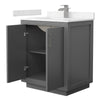 Custom image for Dark Gray with Brushed Nickel Trim / Carrara Cultured Marble / No Mirror