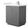 Custom image for Dark Gray with Brushed Nickel Trim / Carrara Cultured Marble / No Mirror