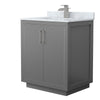 Custom image for Dark Gray with Brushed Nickel Trim / White Carrara Marble / No Mirror