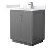Custom image for Dark Gray with Brushed Nickel Trim / White Cultured Marble / No Mirror
